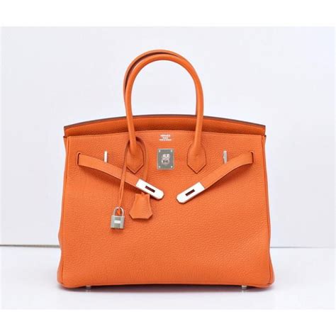 hermes birkin bag 35cm orange h epsom palladium hardware|Hermes Birkin leather.